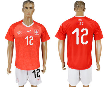 Switzerland #12 HITZ Home 2018 FIFA World Cup Soccer Jersey