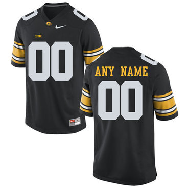 Iowa Hawkeyes Black Men's Customized College Football Jersey