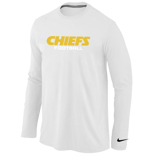 Nike Kansas City Chiefs Authentic font Long Sleeve T-Shirt White