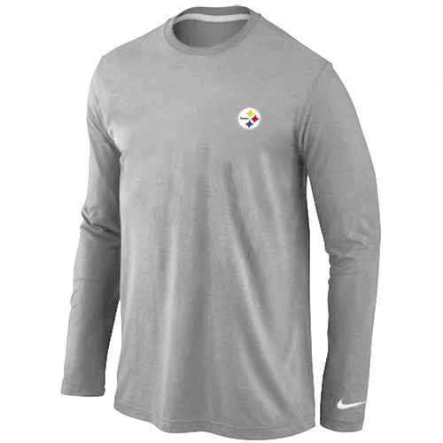 Pittsburgh Steelers Sideline Legend Authentic Logo Long Sleeve T-Shirt Grey