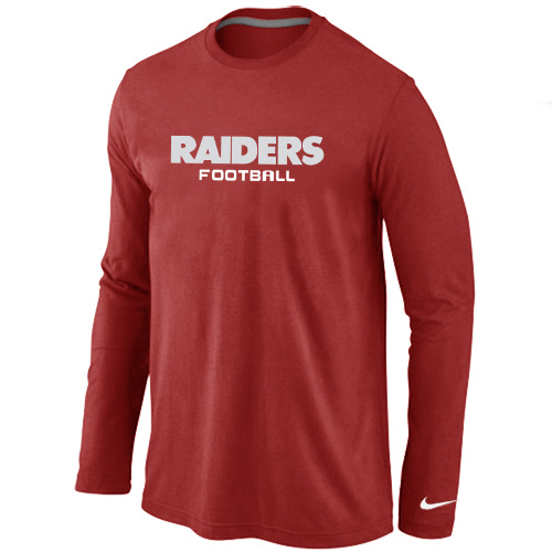 Nike Oakland Raiders Authentic font Long Sleeve T-Shirt Red