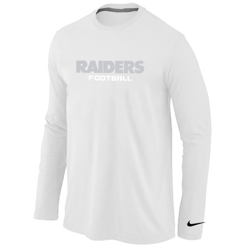 Nike Oakland Raiders Authentic font Long Sleeve T-Shirt White