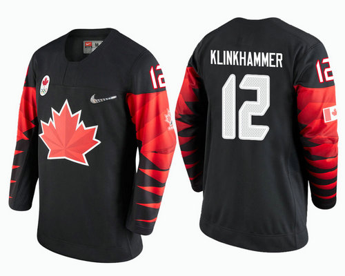 Men Canada Team #12 Rob Klinkhammer Black 2018 Winter Olympics Jersey