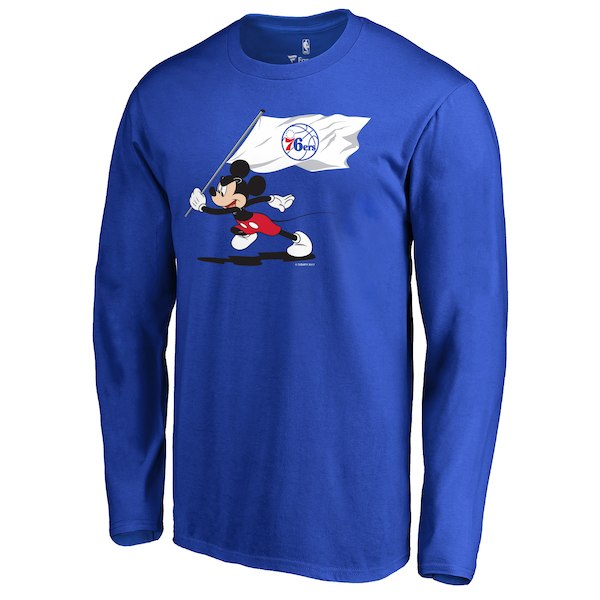 Men's Philadelphia 76ers Fanatics Branded Royal Disney Fly Your Flag Long Sleeve T-Shirt