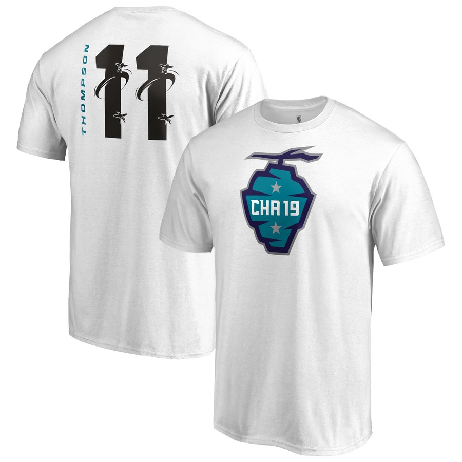 Golden State Warriors 11 Klay Thompson Fanatics Branded 2019 NBA All-Star Game The Buzz Side Sweep Name & Number T-Shirt White