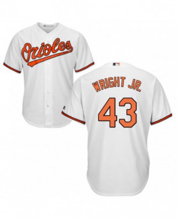 Men's Majestic Baltimore Orioles #43 Mike Wright Jr. Authentic White Home Cool Base Jersey