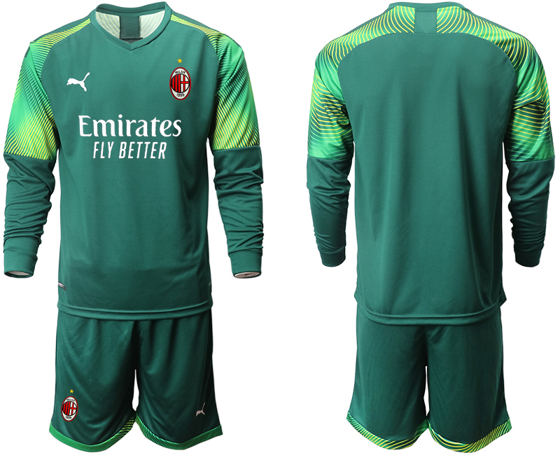 2020-21 AC Milan Dark green goalkeeper long sleeve soccer jerseys