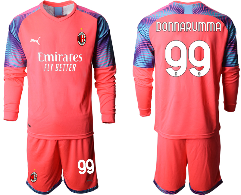 2020-21 AC Milan pink goalkeeper 99# DONNARUMMA long sleeve soccer jerseys