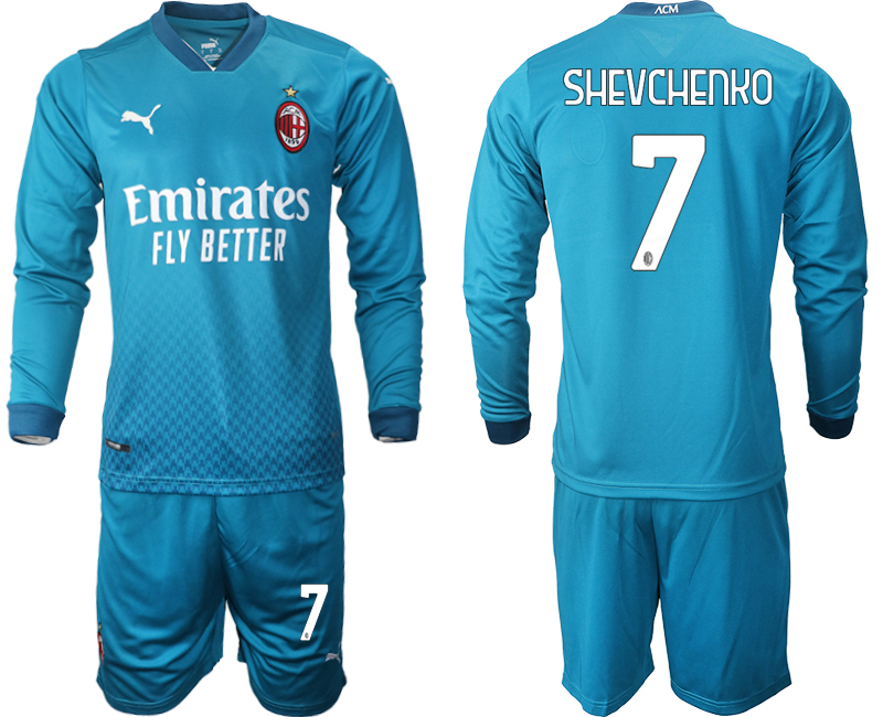 2020-21 AC milan away 7# SHEVCHENKO long sleeve soccer jerseys