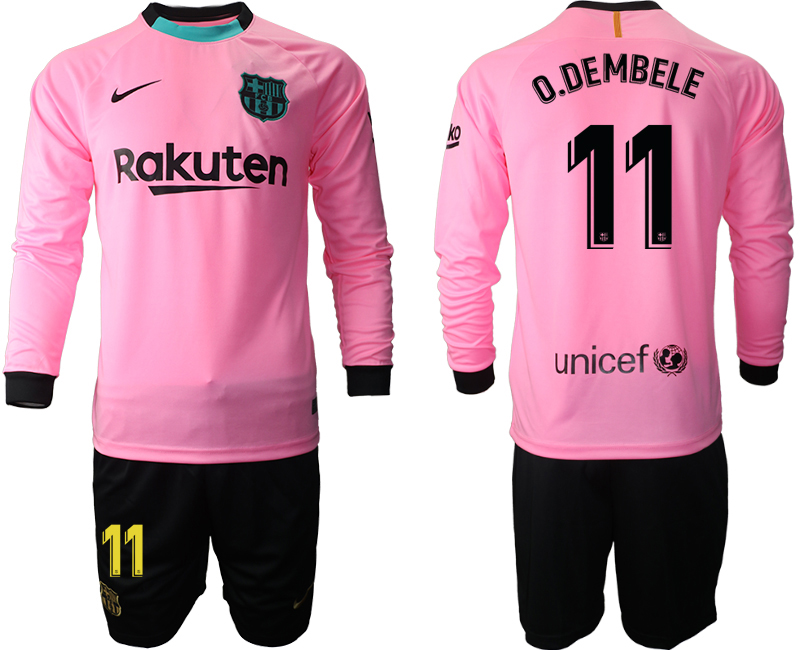 2020-21 Barcelona away  11# O.DEMBELE long sleeve soccer jerseys