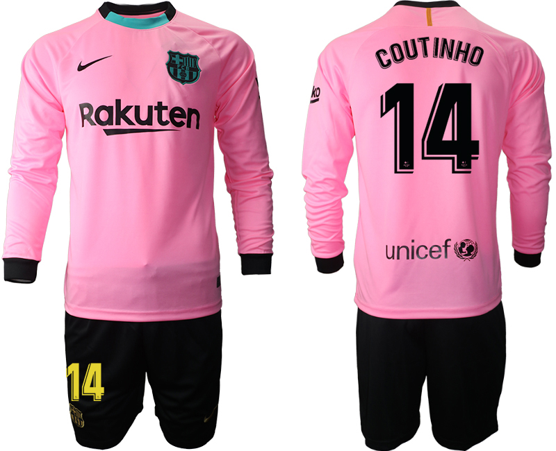 2020-21 Barcelona away  14# COUTINHO long sleeve soccer jerseys