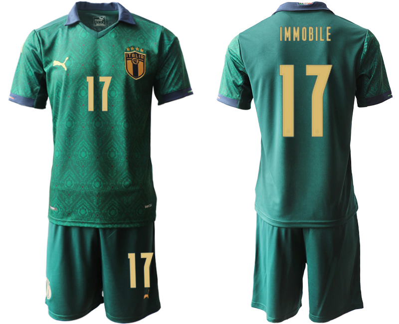 2020-21 Italy away 17# IMMOBILE Dark green soccer jerseys