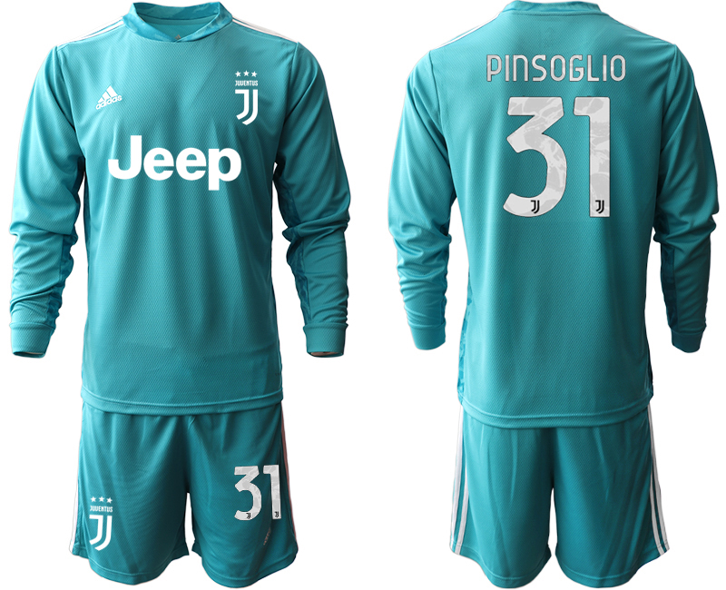 2020-21 Juventus lake blue goalkeeper 31# PINSOGLIO long sleeve soccer jerseys