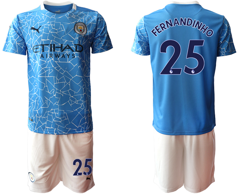 2020-21 Manchester City home 25# FERNANDINHO soccer jerseys