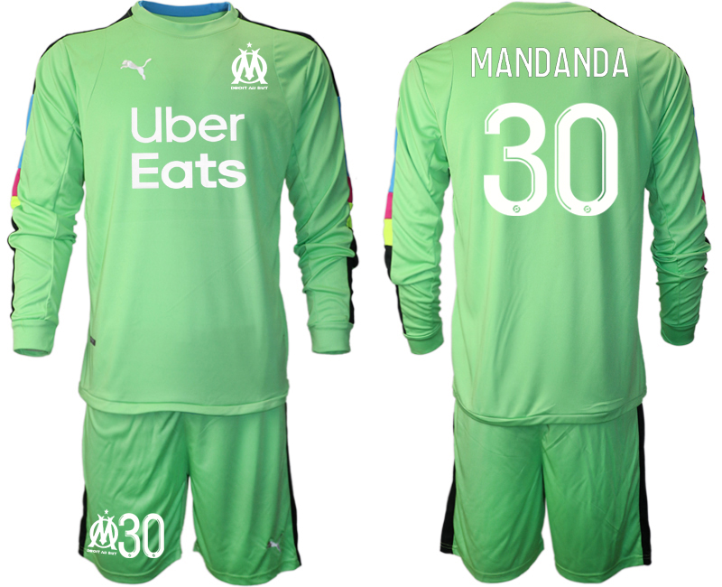 2020-21 Marseilles fruit green goalkeeper 30# MANDANDA long sleeve soccer jerseys