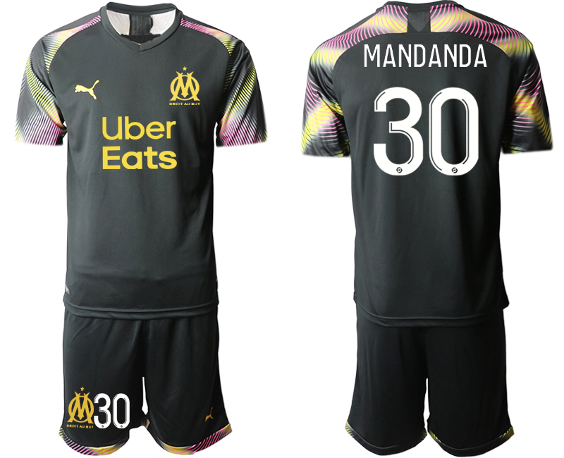 2020-21 Olympique De Marseille black goalkeeper 30# MANDANDA soccer jerseys