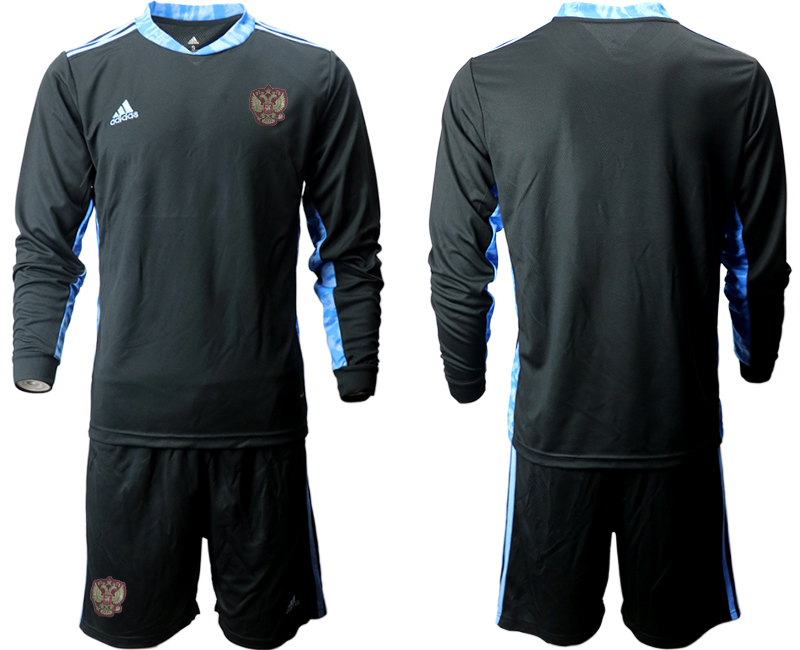 2020-21 Russia black goalkeeper long sleeve soccer jerseys