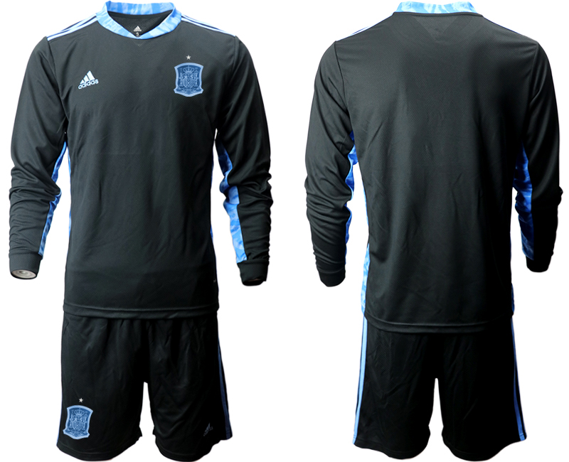 2020-21 Spain black goalkeeper long sleeve soccer jerseys