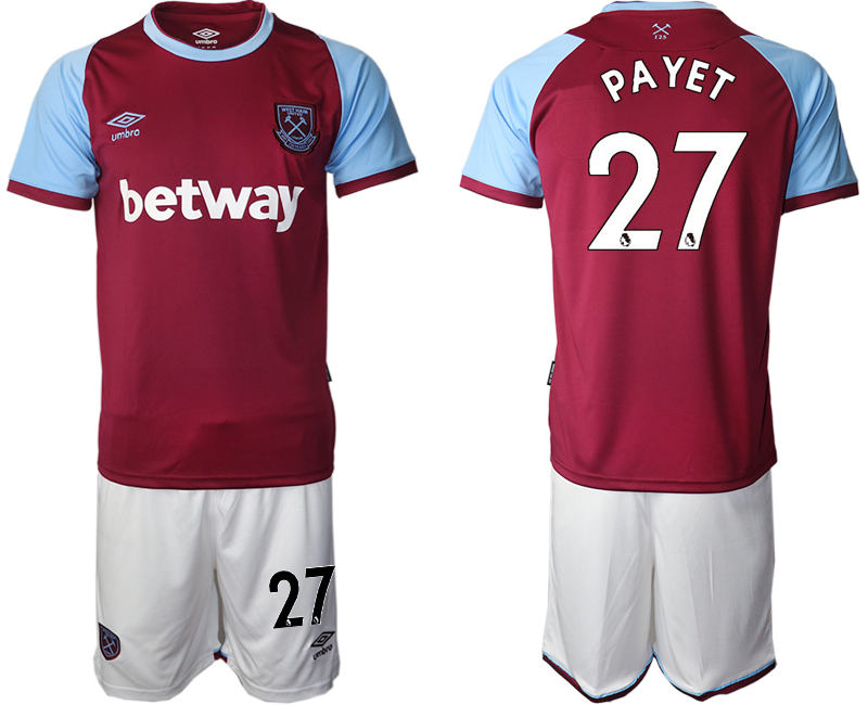 2020-21 West Ham United home 27# PAYET soccer jerseys