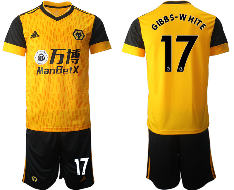 2020-21 Wolverhampton Wanderers home 17# GIBBS-WHITE soccer jerseys