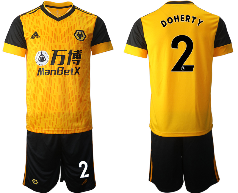 2020-21 Wolverhampton Wanderers home 2# DOHERTY soccer jerseys