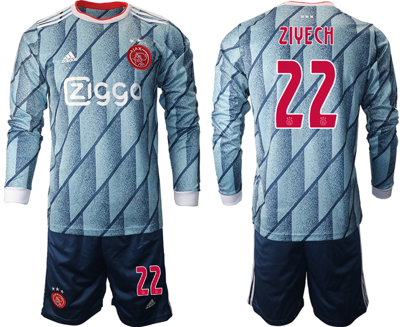 2020-21 ajax away 22# ZIYECH long sleeve soccer jerseys
