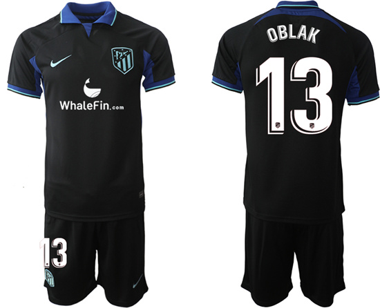 2022-2023 Atlético Madrid 13 OBLAK away jerseys Suit