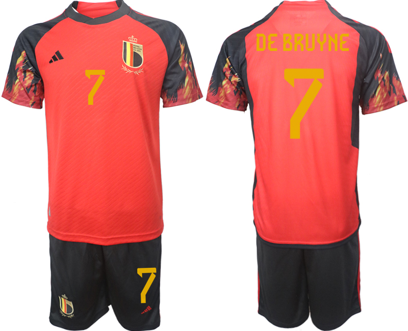 2022-2023 Belgium 7 DE BRUYNE home jerseys Suit