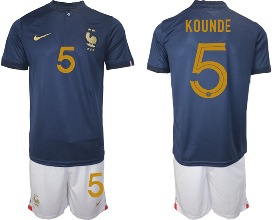 2022-2023 France 5 KOUNDE home jerseys Suit