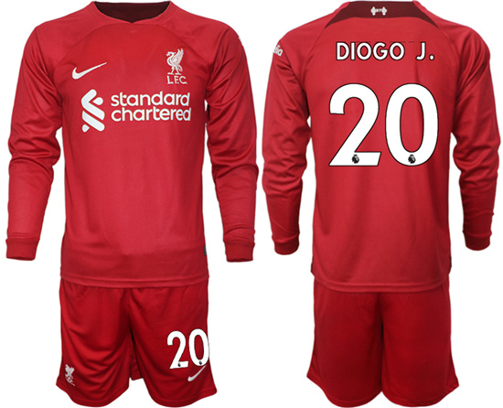 2022-2023 Liverpool 20 DIOGO J. home long sleeves jerseys Suit