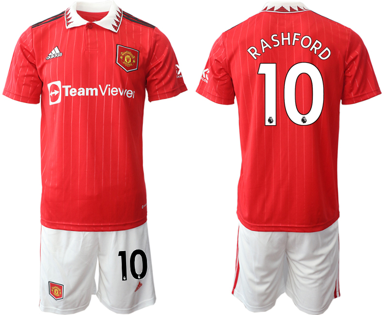 2022-2023 Manchester United 10 RASHFORD Home Red Jerseys suit
