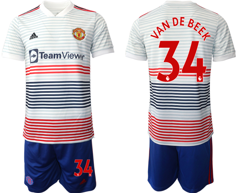 2022-2023 Manchester United 34 van de beek away Jerseys suit
