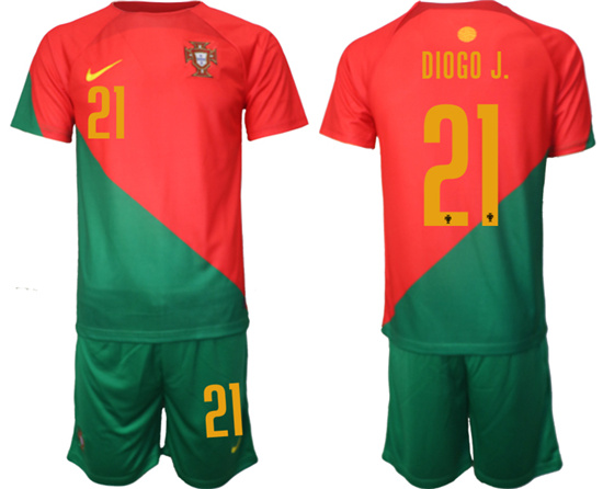 2022-2023 Portugal 21 DIOGO J. home jerseys Suit