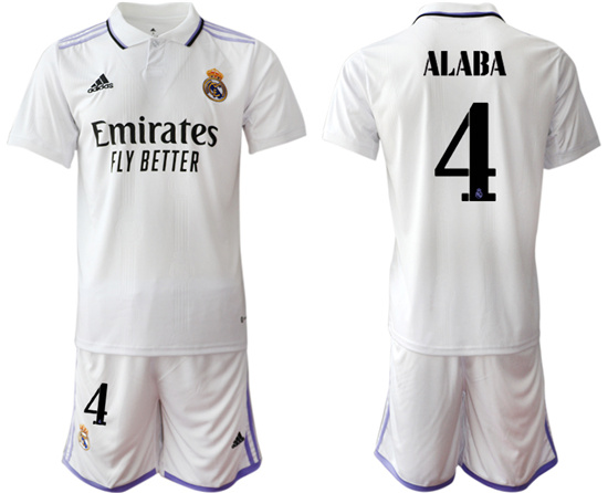 2022-2023 Real Madrid 4 ALABA home jerseys Suit