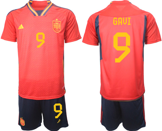2022-2023 Spain 9 GAVI home jerseys Suit