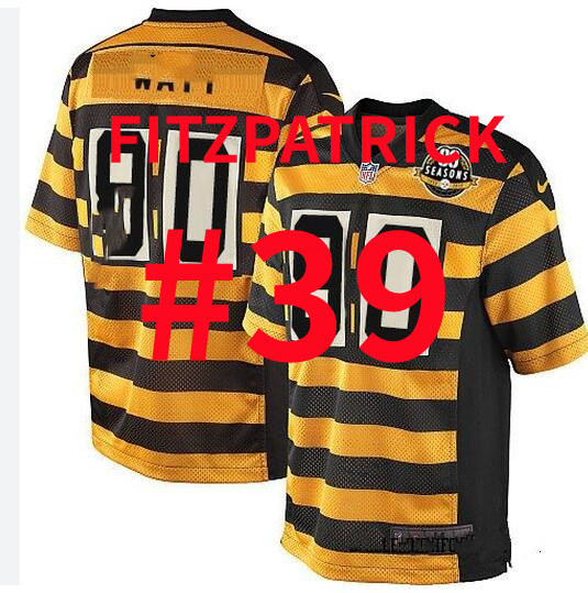 Men's Nike Pittsburgh Steelers #39Minkah Fitzpatrick Yellow-Black Alternate 80TH Anniversary Throwback NFL Jersey