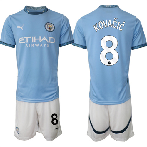 Men's Manchester City  #8 KOVACIC home 2024-25 Suit Soccer Jerseys