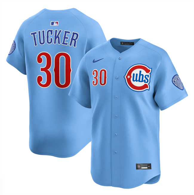 Men's Chicago Cubs #30 Kyle Tucker Blue 2024-25 2nd Alternate Limited Stitched Baseball Jersey