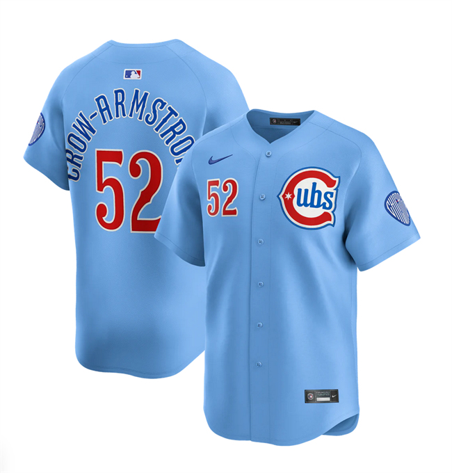Men's Chicago Cubs #52 Pete Crow-Armstrong 2024-25 Blue 2nd Alternate Limited Stitched Baseball Jersey