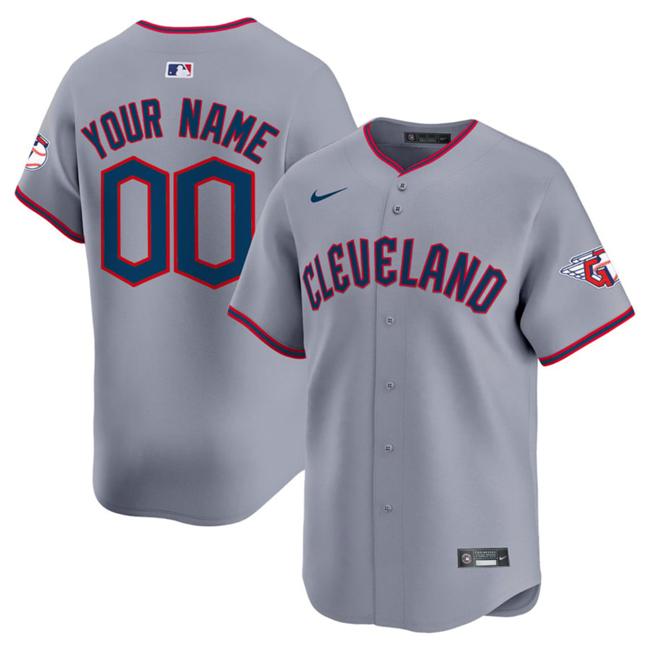 Men's Cleveland Guardians Active Player Custom Gray Alternate Limited Stitched Baseball Jersey