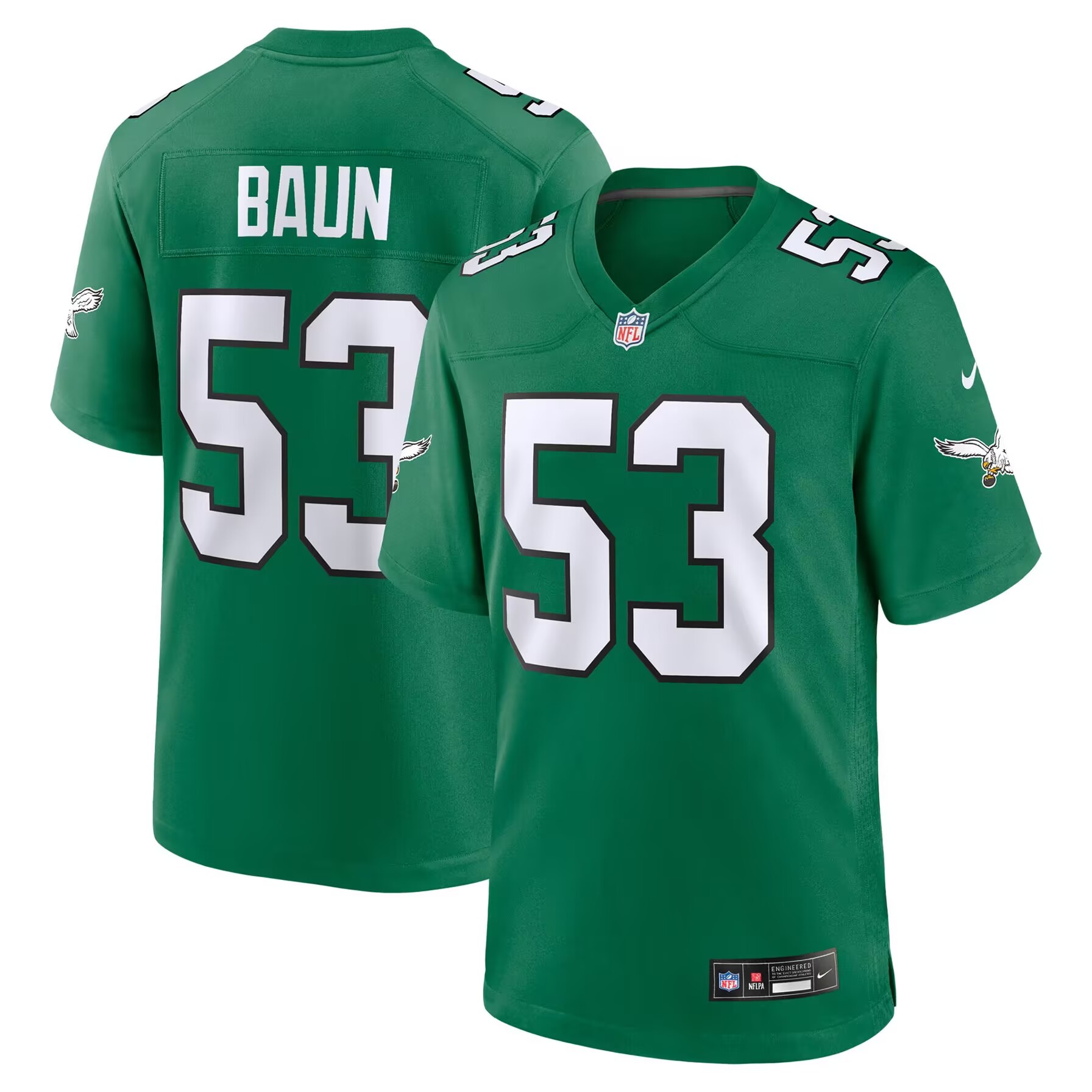 Men's Philadelphia Eagles #53 Zack Baun Kelly Green Vapor Limited Jersey