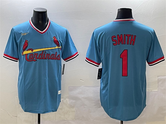 Men's St. Louis Cardinals #1 Ozzie Smith Blue Stitched Baseball Jersey