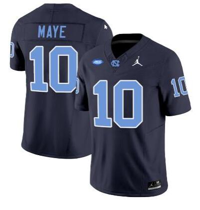 Drake Maye Jersey #10 North Carolina Tar Heels Football Navy
