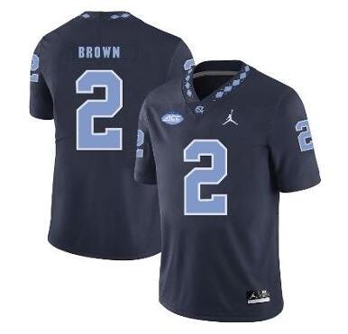 North Carolina Tar Heels #2 Jordon Brown NCAA Football Jersey Black