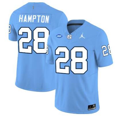 Omarion Hampton Jersey #28 North Carolina Tar Heels Football Blue