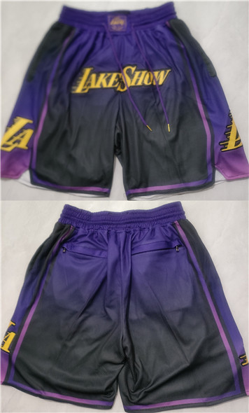 Los Angeles Lakers Purple Black 2025 City Edition Shorts (Run Small)
