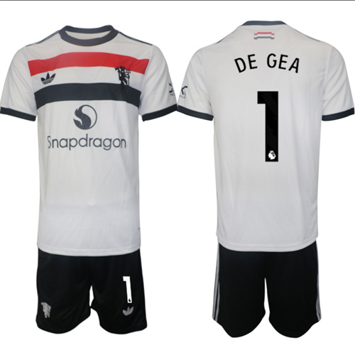 Manchester United #1 DE GEA 2nd Away White Navy 2024-25 suit soccer jerseys