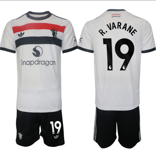 Manchester United #19 R.VARANE 2nd Away White Navy 2024-25 suit soccer jerseys