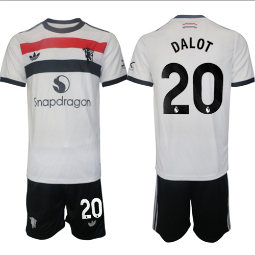 Manchester United #20 DALOT 2nd Away White Navy 2024-25 suit soccer jerseys