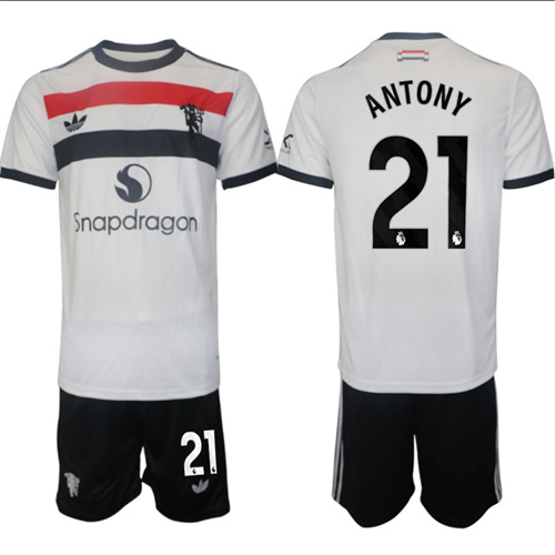 Manchester United #21 ANTONY 2nd Away White Navy 2024-25 suit soccer jerseys